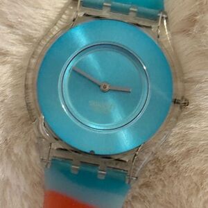 Swatch Skin Pasteloop Turquoise Dial Unisex Watch SFK23 from 2004 lightweight